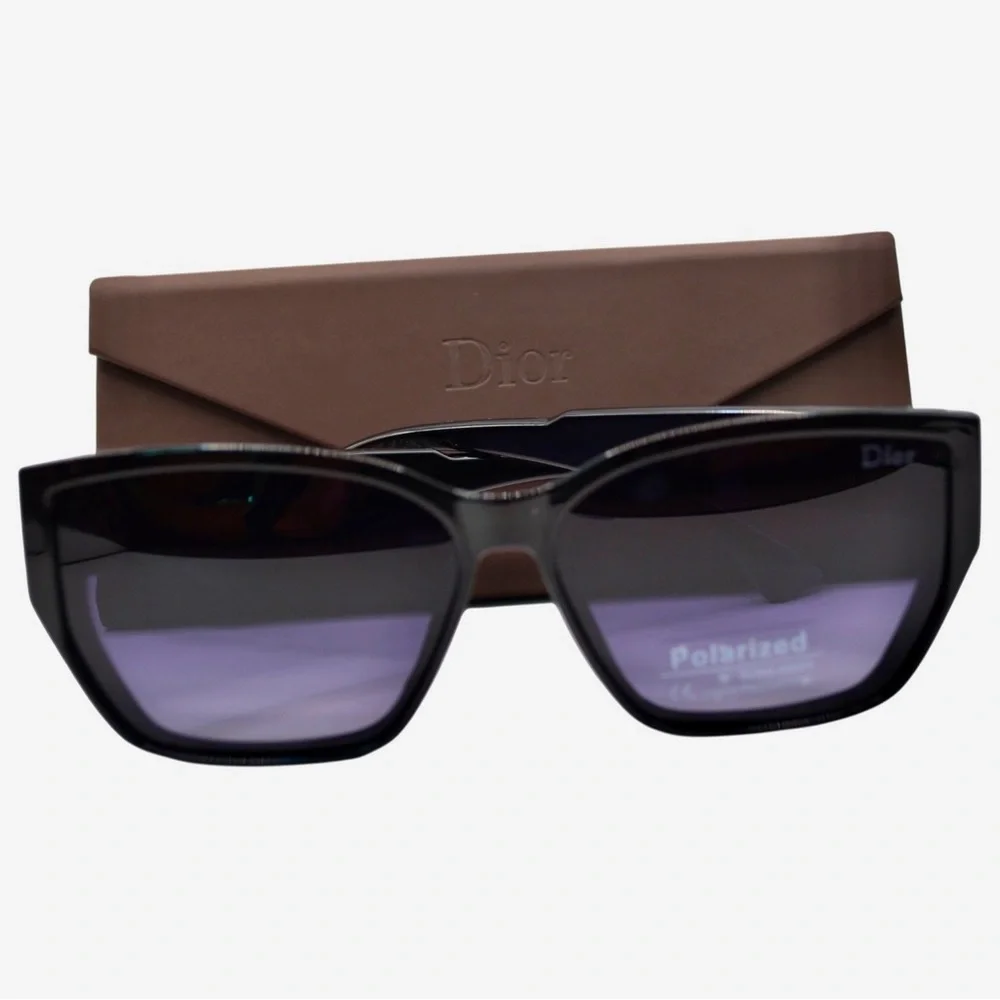 Dior Women’s Sunglasses | Black & White Temples | Gray/Purple Gradient Polarized - Picture 9 of 16